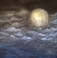 Green Moon - 2015. Acrylic and watercolour on canvas. 91.4cm x 91.4cm -  Sold 